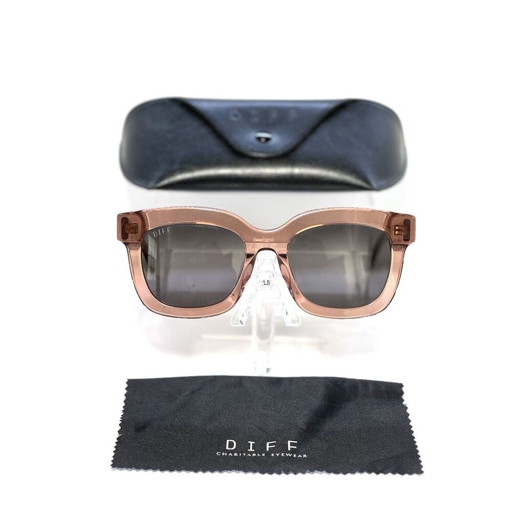 Diff Carson CF-GR39P Rose Gold Oversized Polarized Sunglasses W/Case